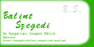 balint szegedi business card