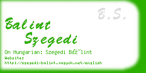 balint szegedi business card